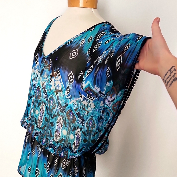 Harlow Zee Women's Embellished Sheer Peplum Blouse - Picture 8 of 12